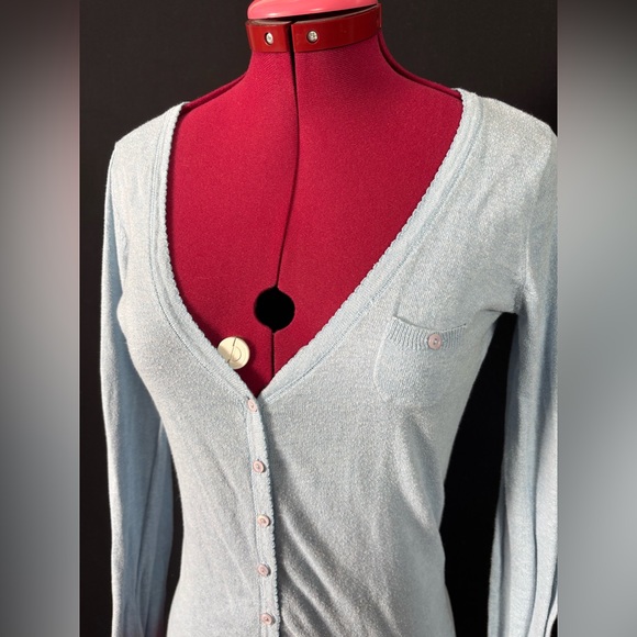 Light Blue Button Up Cardigan - Picture 1 of 7